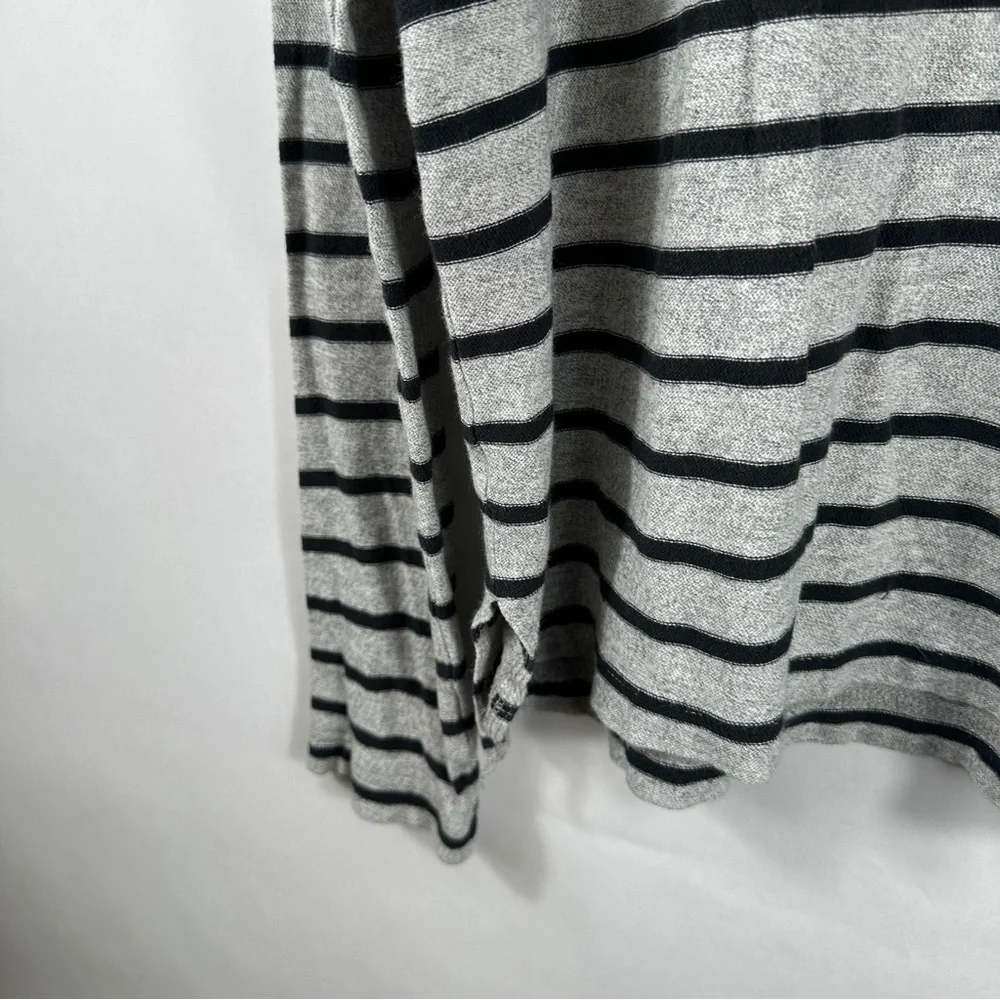 J. Crew Boatneck Black and Gray Striped Sweater | Size Small